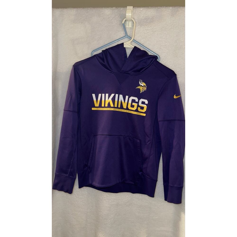 Nike Minnesota Vikings Hoodie Youth Medium NFL Pullover Purple Sweatshirt‎